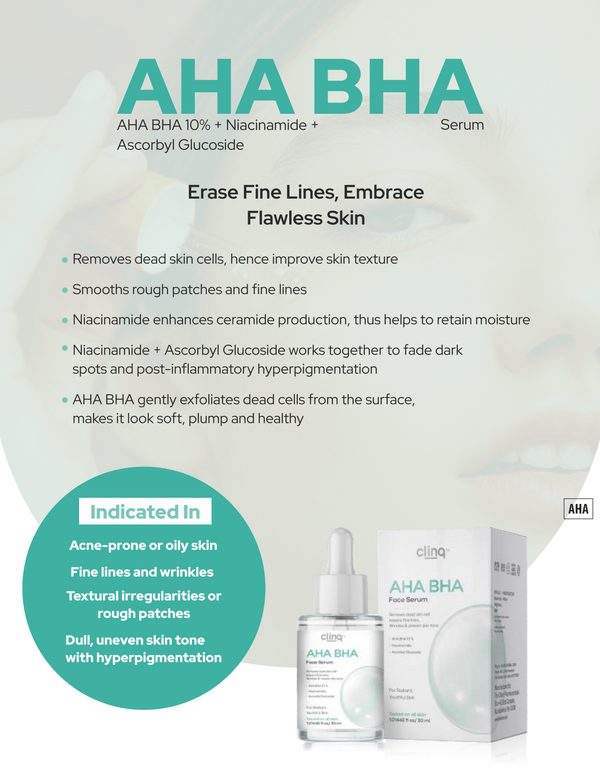AHA BHA 10% + Niacinamide+ Ascoryl Glucoside Serum
